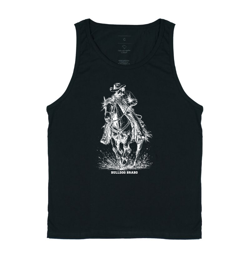 Cowboy Riding Horse Bulldog Brabo - Imagem 3