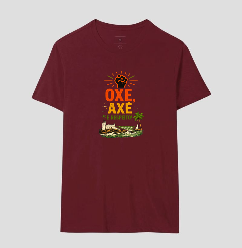 Camiseta Oxe, Axé e Respeito! Coleção Baianês. Masculina e Feminina. Algodão Premium. - Imagem 11