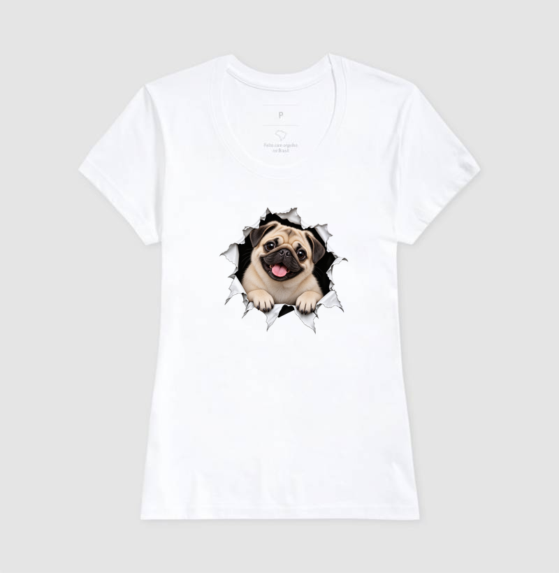 Pug Saindo da Camiseta - Imagem 5