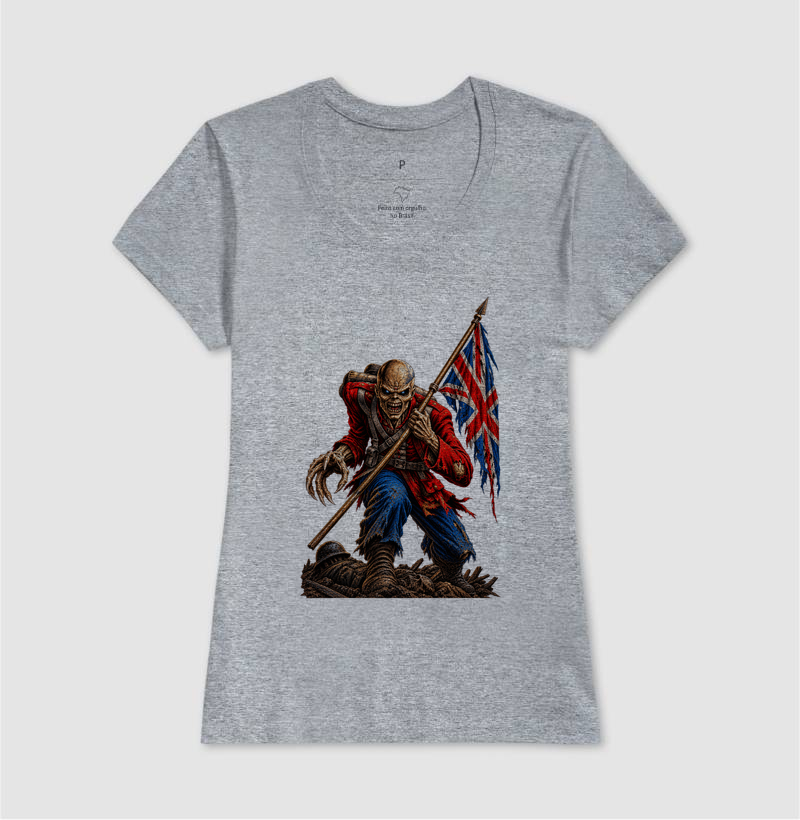 Camiseta Heavy Metal Caveira Soldado Britânico – Estampa Rock Dark Iron Maiden - Imagem 9