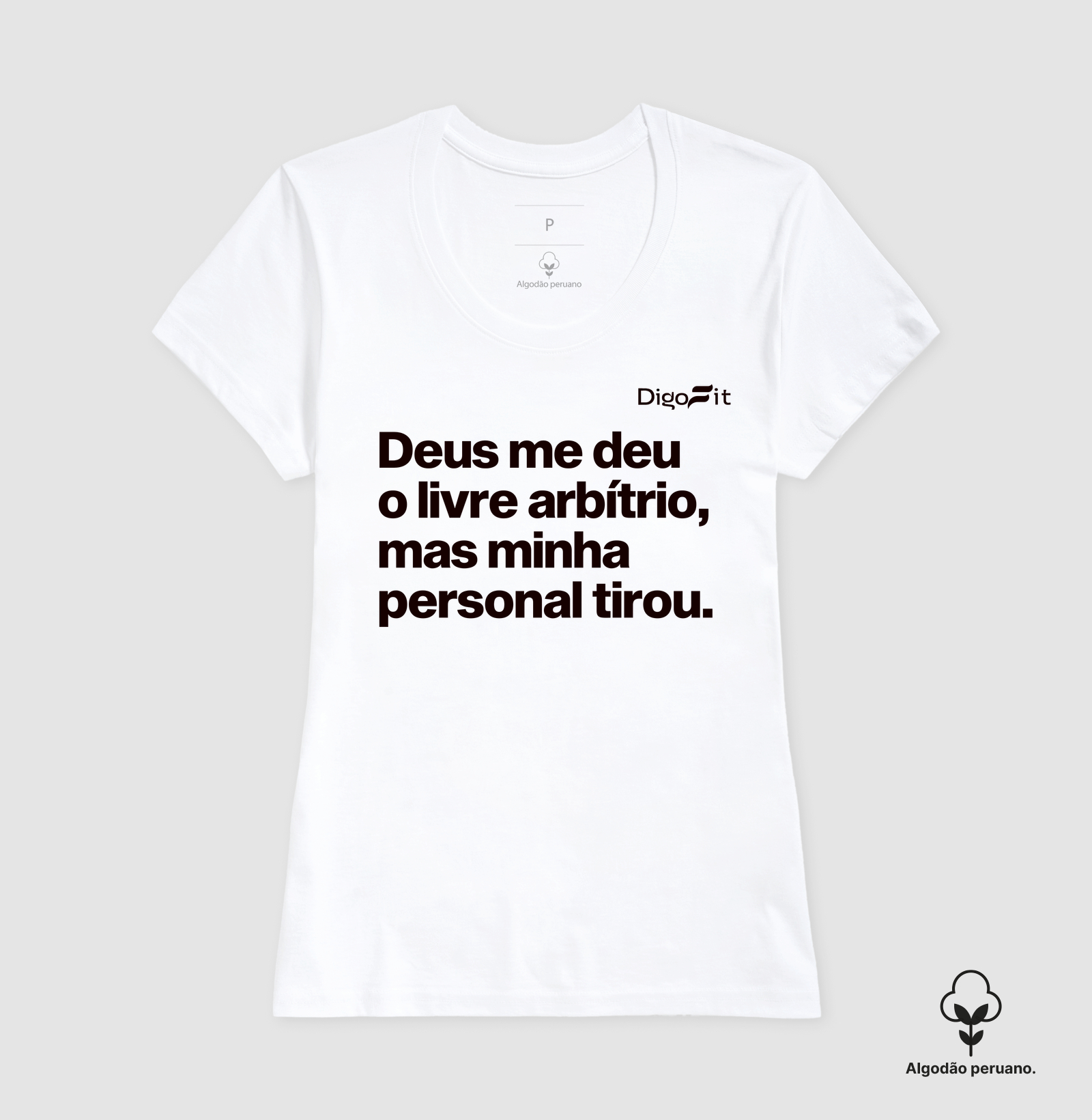 CAMISETA ALGODÃO PERUANO ACADEMIA MINHA PERSONAL TIROU MEU LIVRE ARBÍTRIO - Imagem 4