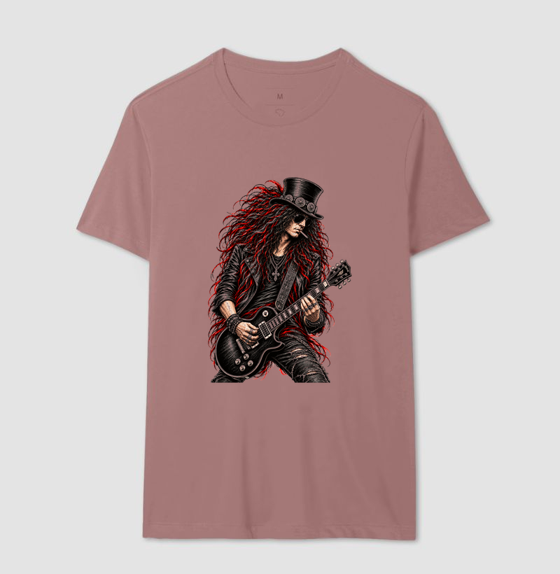 Camiseta Rock Guitarrista Vintage – Estampa Line Art Rebelde - Imagem 16