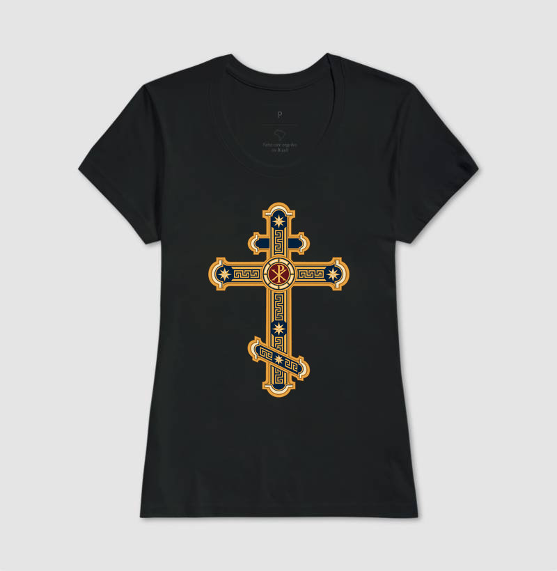 Cruz Bizantina Dourada - Imagem 3
