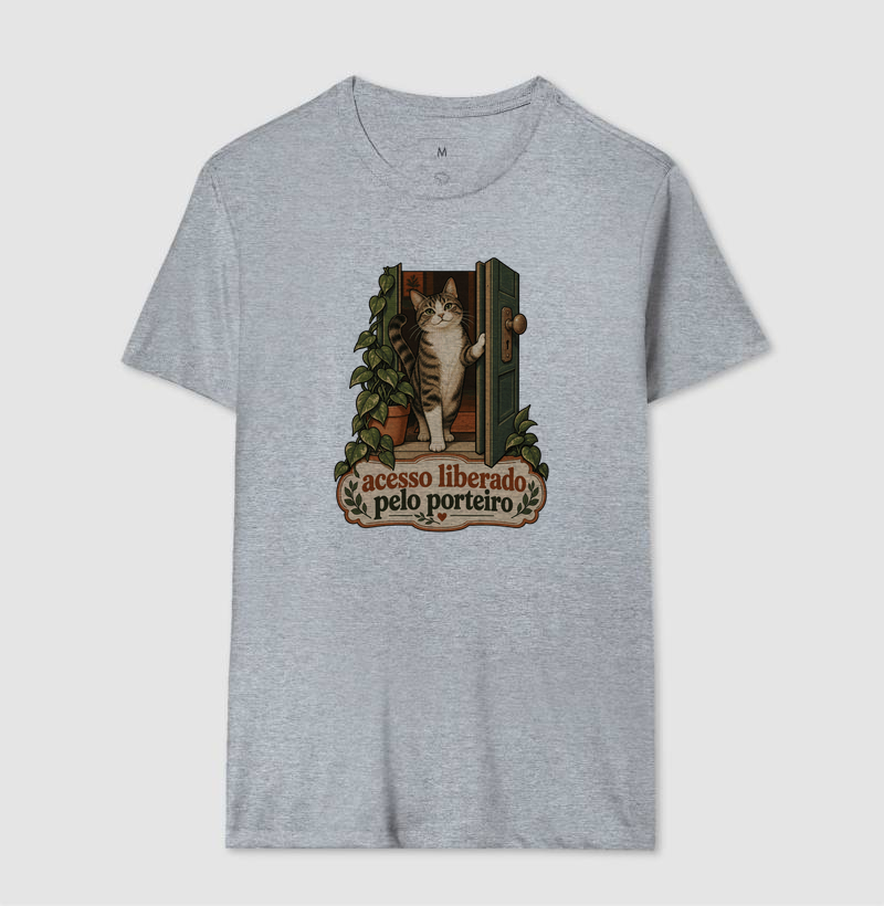 Camiseta Gato Porta "acesso liberado pelo porteiro" | Pelo & Pano - Imagem 8