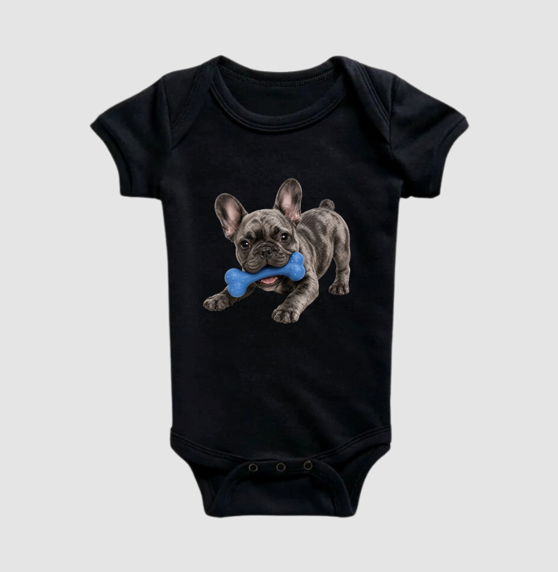 Bulldog (Buldogue) Francês Cinza - Desenho Animado - Imagem 2