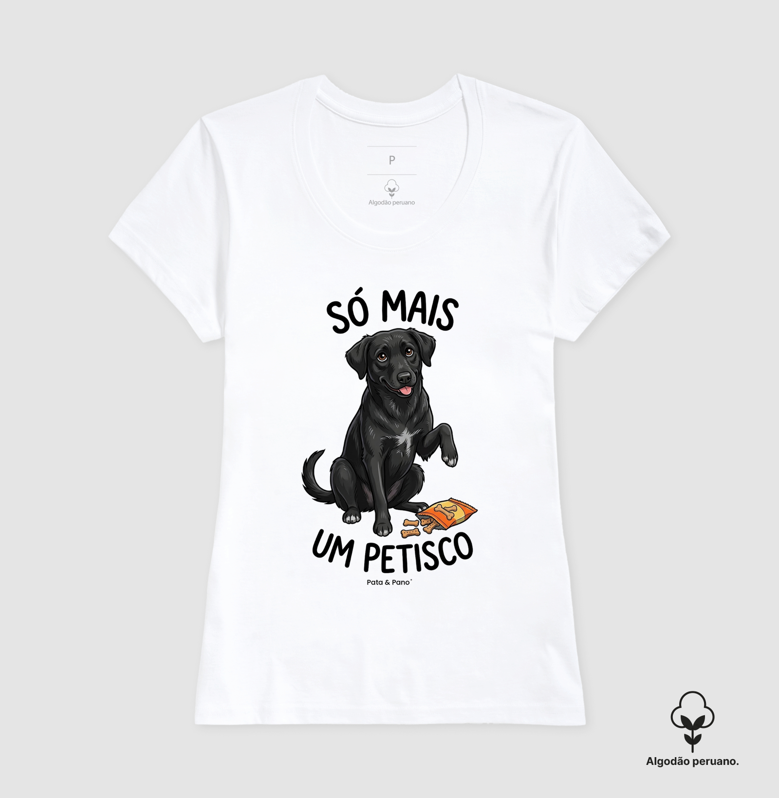 CAMISETA ALGODÃO PERUANO VIRA-LATA PRETO PETISCO - Imagem 2