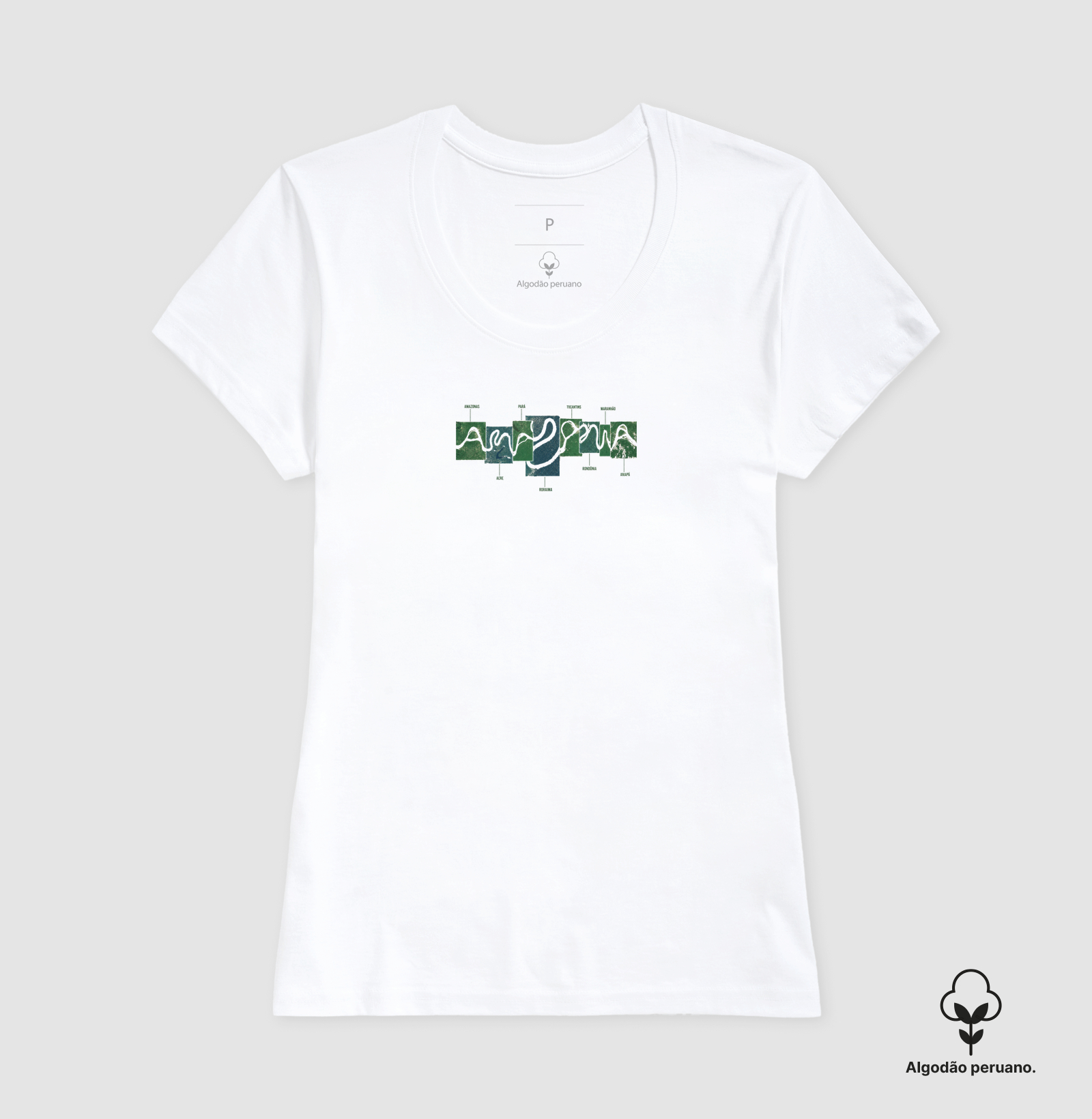 Camiseta Amazônia Estados Brasileiros Estampa Consciente Mapa Unissex - Imagem 8