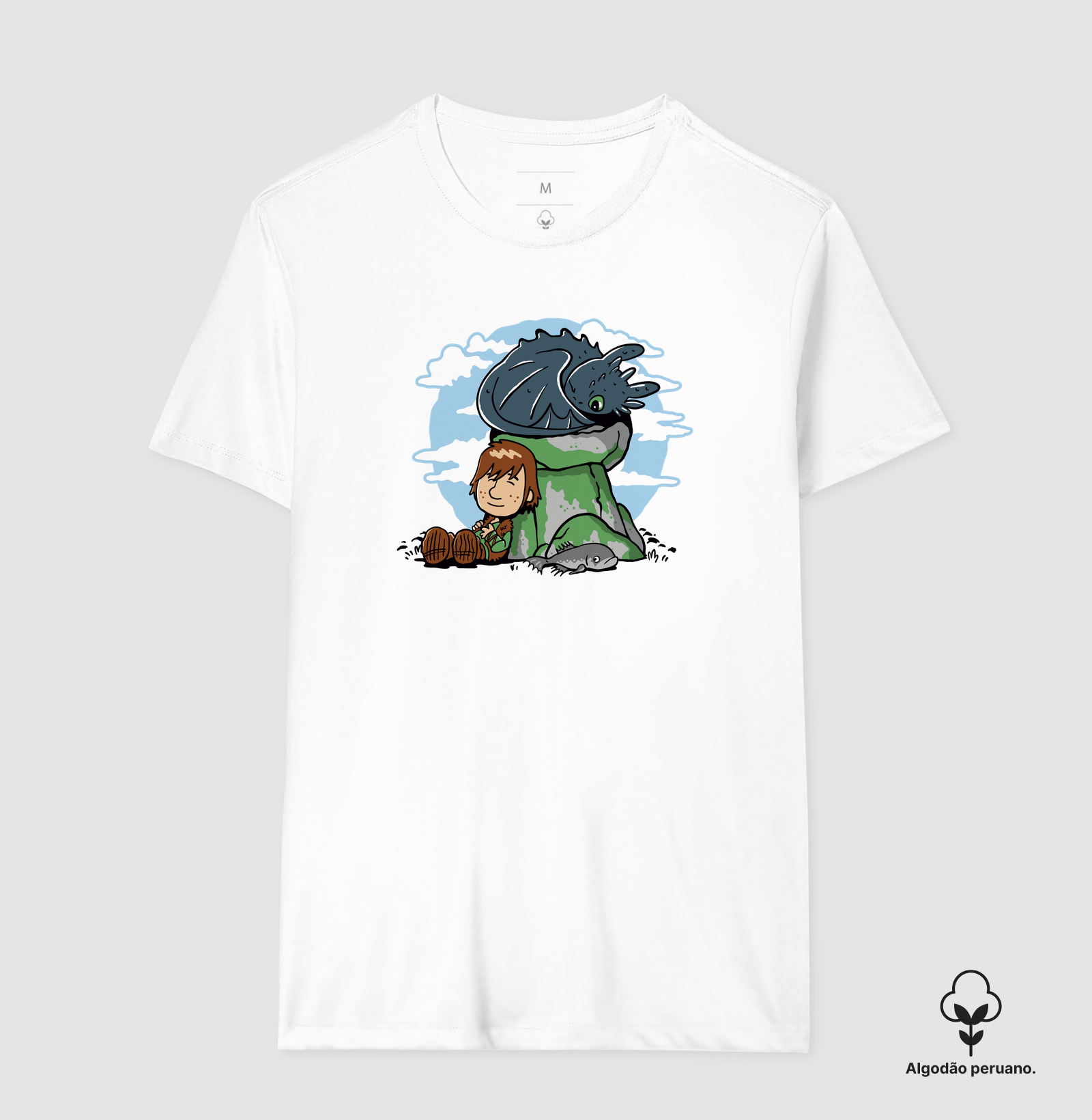 Camiseta Algodão Peruano Relaxando com meu Dragão - Imagem 3