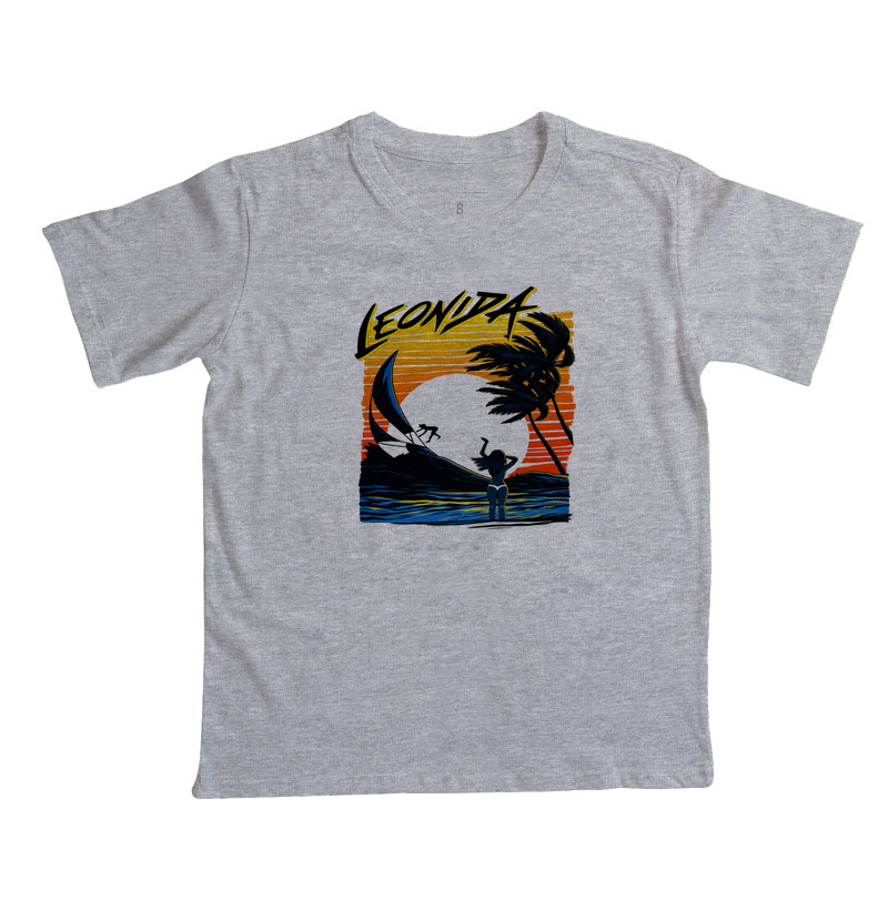 Camiseta Infantil Jason (GTA 6) retrô "Sunset Beach" de Leonida - Imagem 3