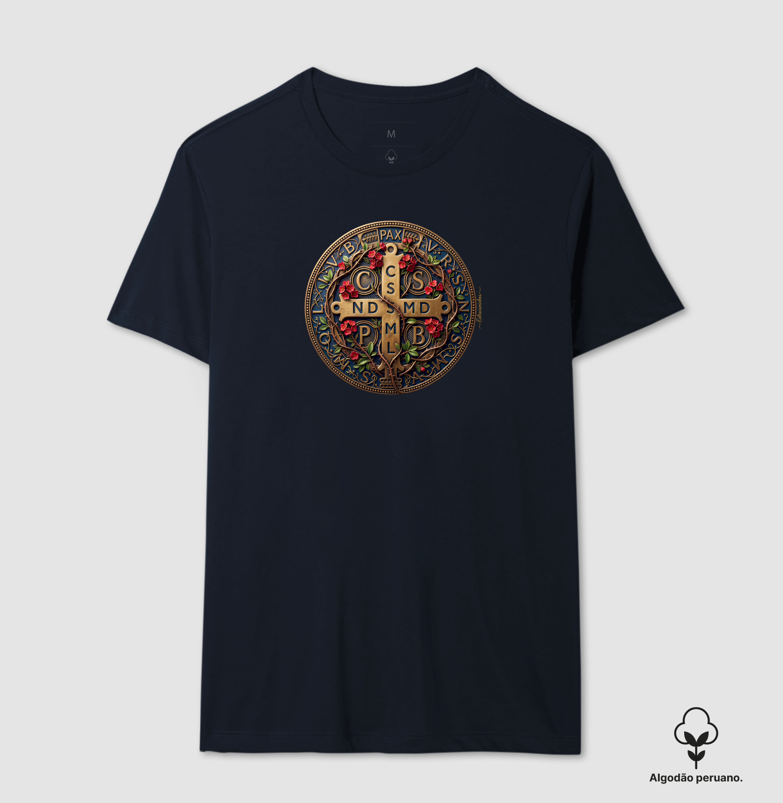 Medalha de São Bento e Flores Coroa-de-Cristo | Arte Sacra Exclusiva - Imagem 3