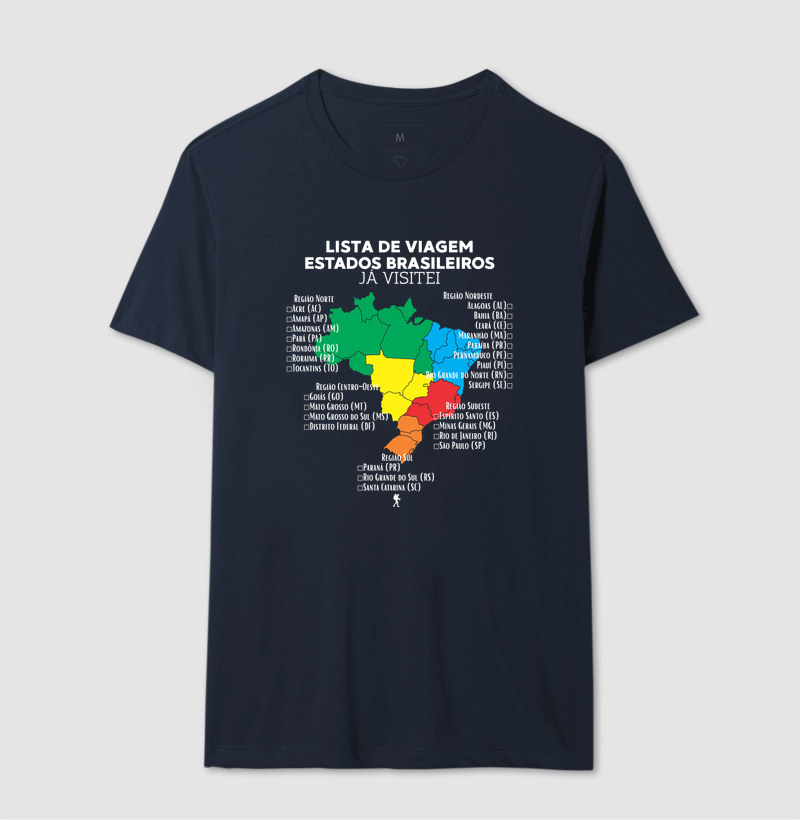Camiseta Lista de Viagem Estados Brasileiros Ja Visitei | Mapa Brasil Auto Personalizavel | Colecao Personalizaveis - Imagem 9