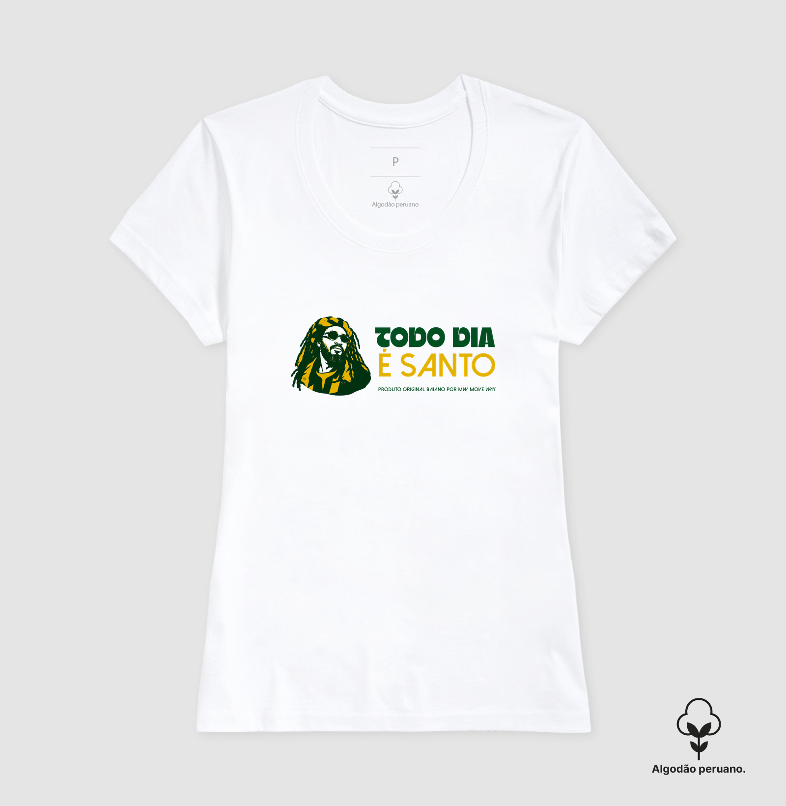 Camiseta Todo dia é santo! Coleção Reggae.  Masculino e feminino. Algodão Peruano - Imagem 5