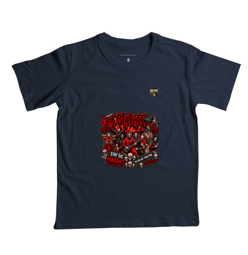 Camiseta Nu Metal Rock com Estampa Slipknot, Skull e Visual Dark - Imagem 5