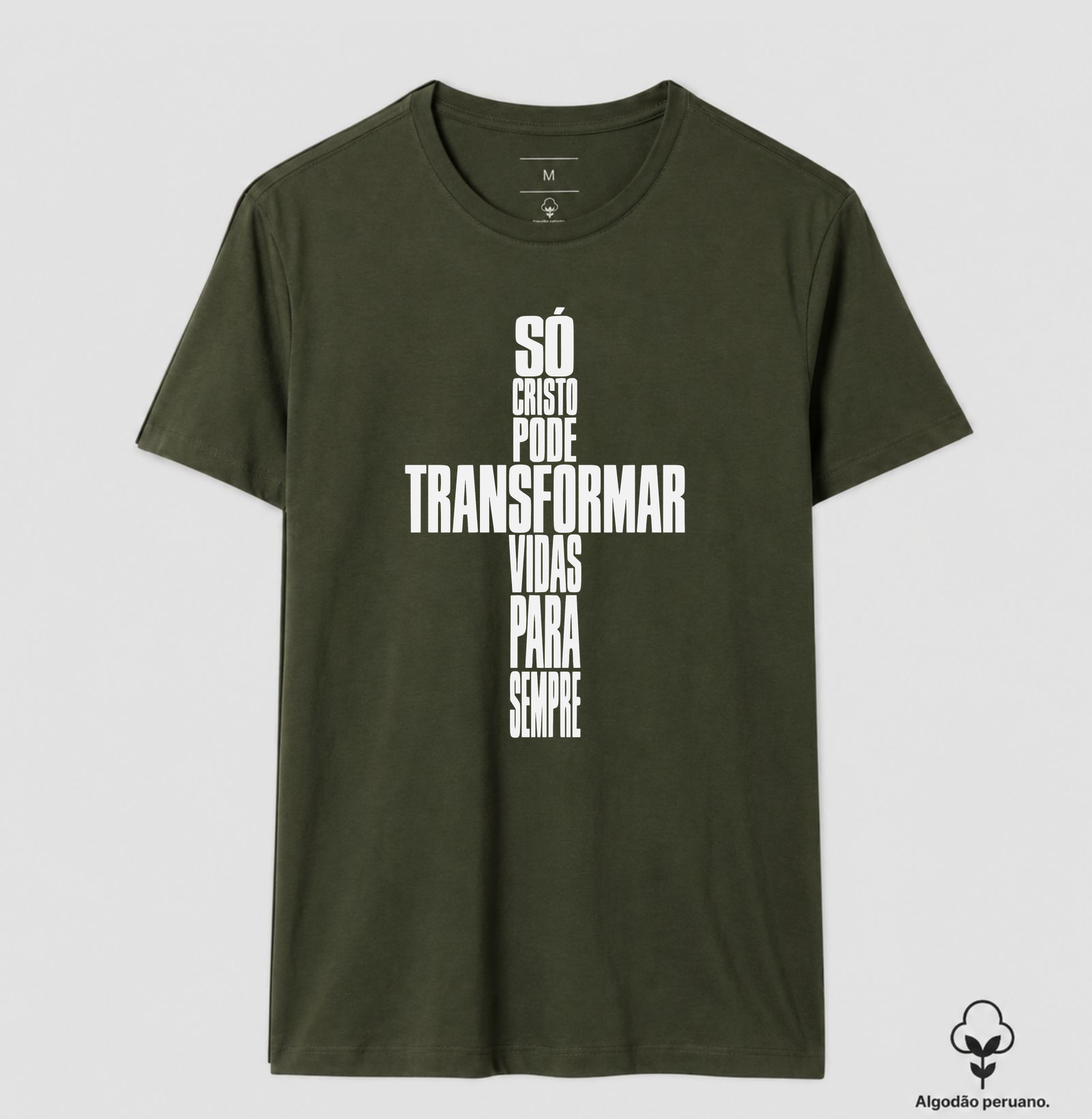 Camiseta Algodão Peruano Só Cristo Muda Vidas - Imagem 6