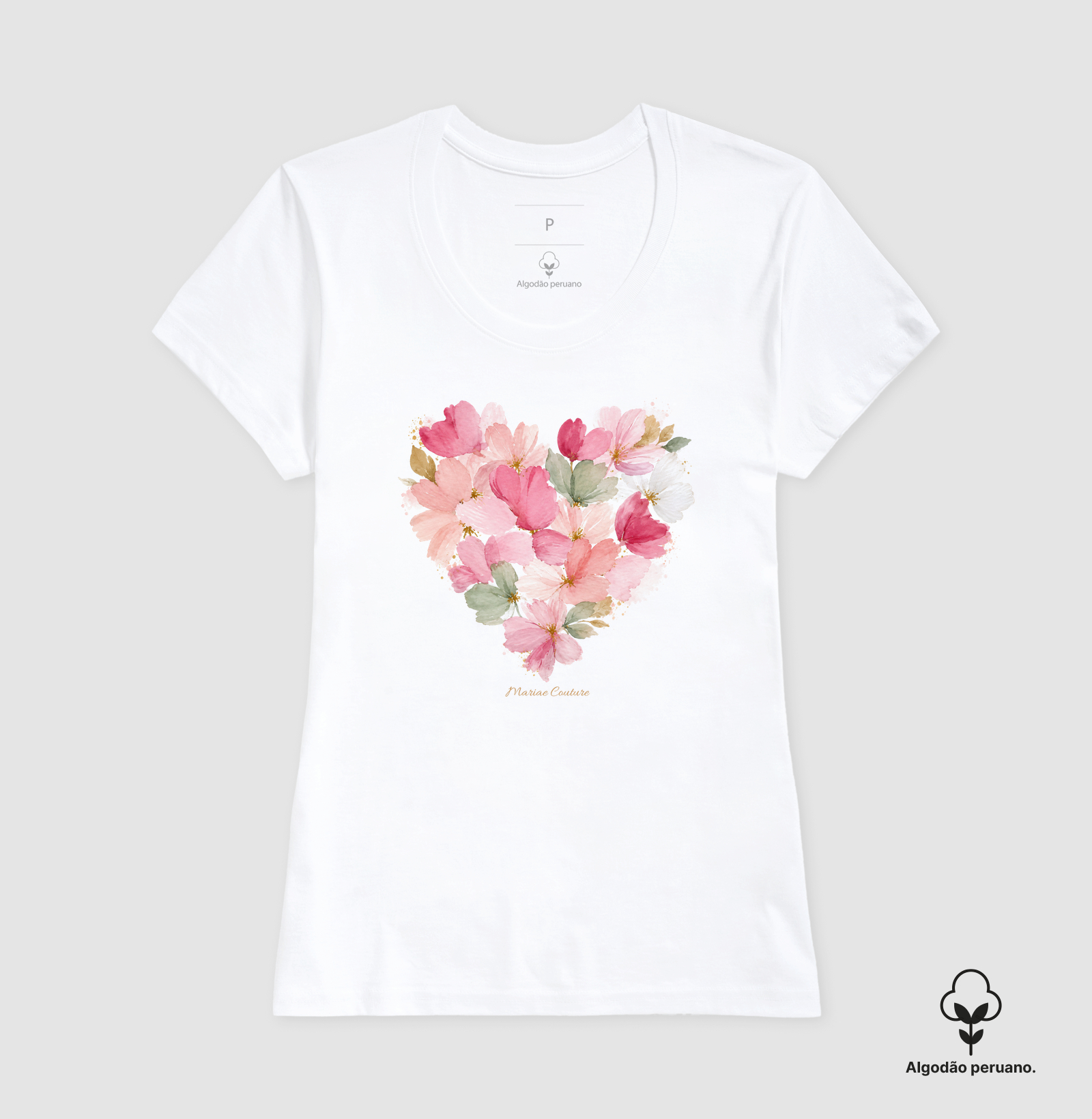 Flower Heart - algodão peruano - Imagem 6