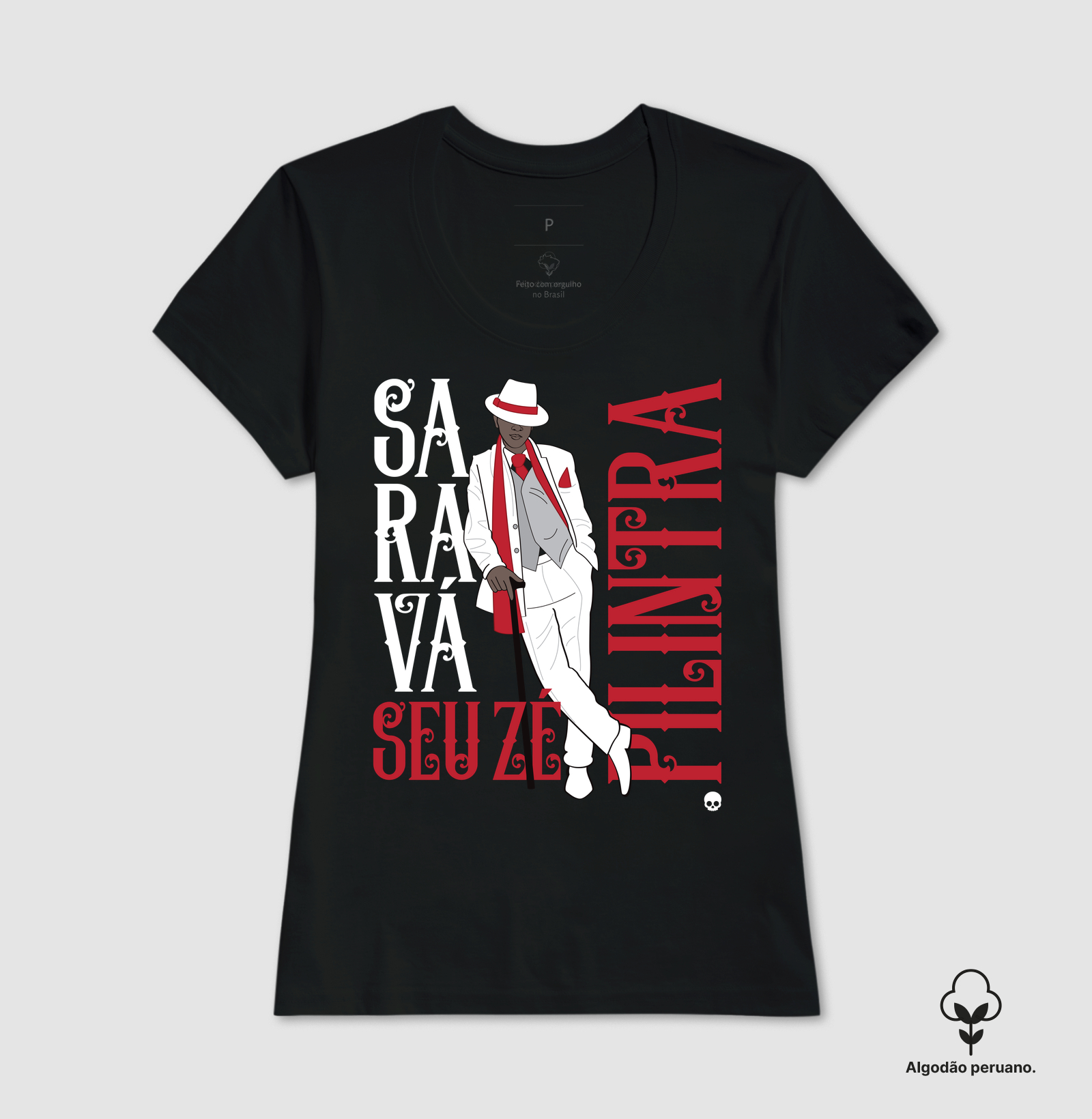 Camiseta Umbanda Saravá Seu Zé Pilintra - Em Algodão Peruano - Imagem 7