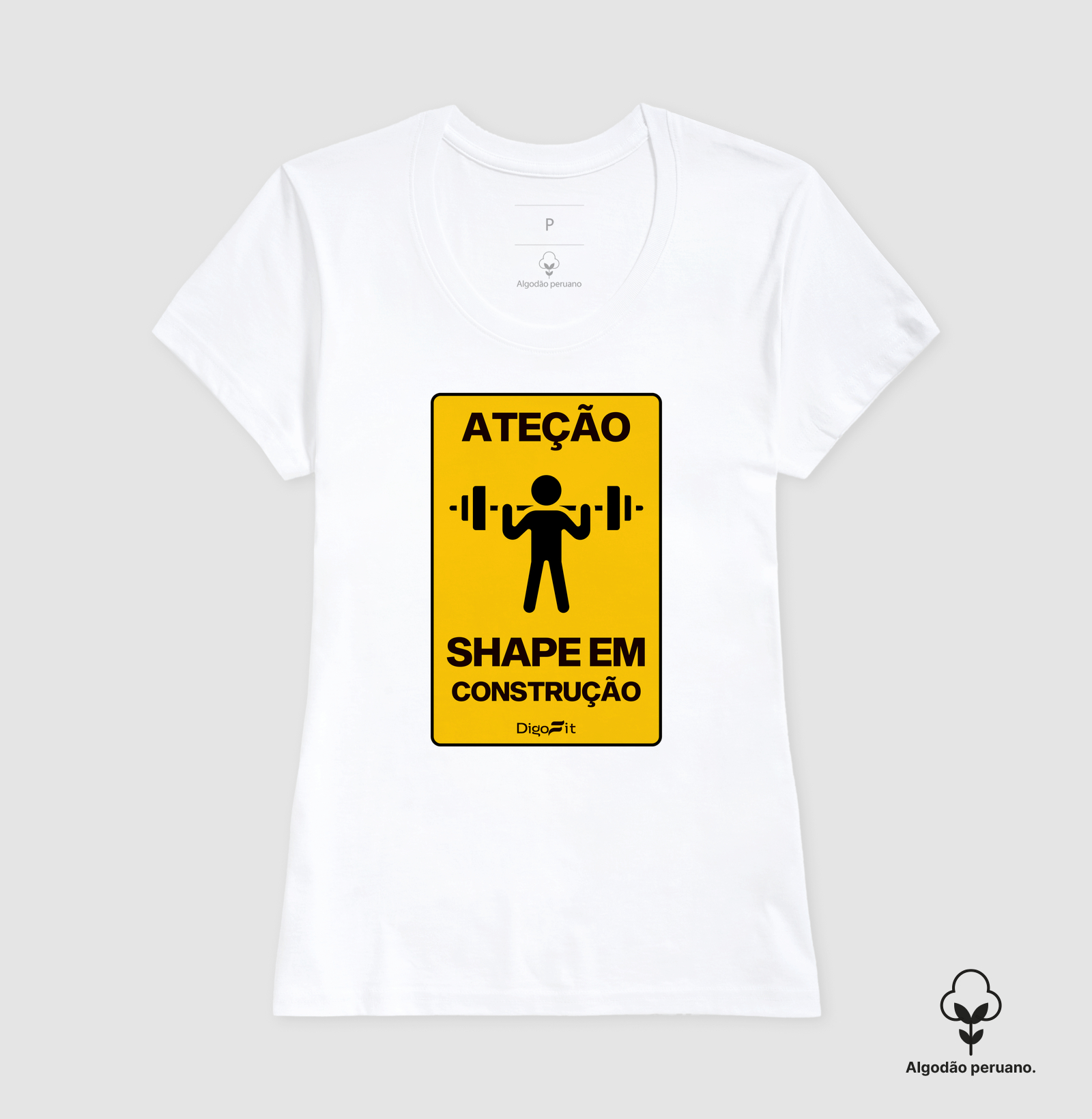 CAMISETA ALGODÃO PERUANO ACADEMIA SHAPE EM CONSTRUÇÃO - Imagem 5