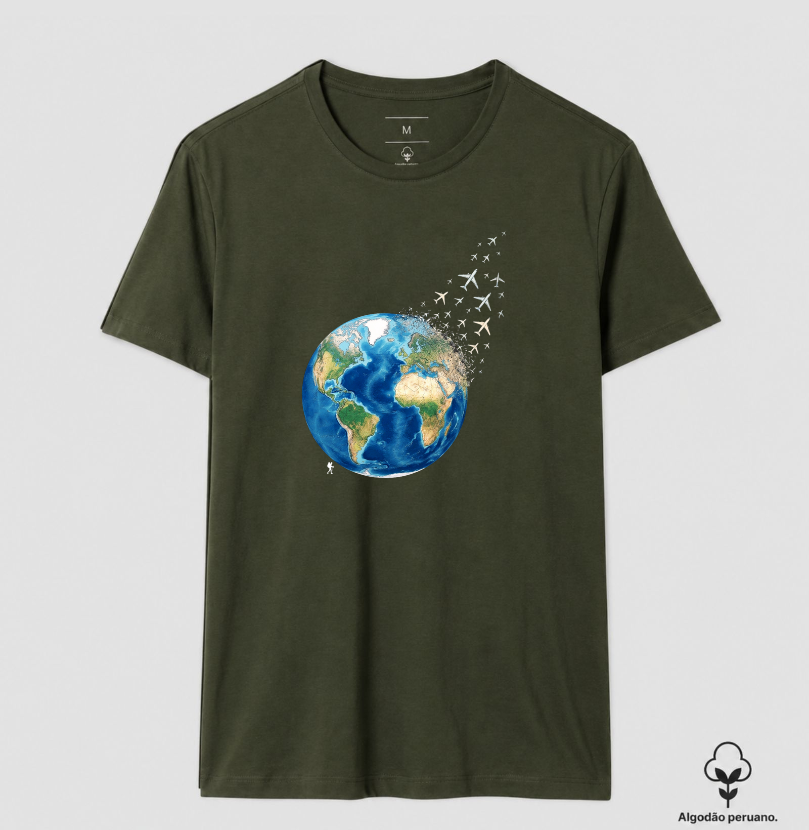 Camiseta Globo Terrestre Avioes Dispersos | Arte 3D Viagem Mundo | Colecao Viciados em Viagem - Imagem 9