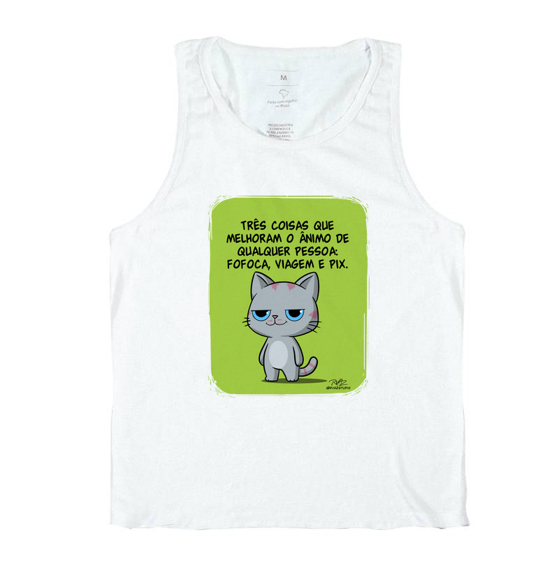 Camiseta Gato Sincero Fofoca Viagem e Pix - Imagem 2