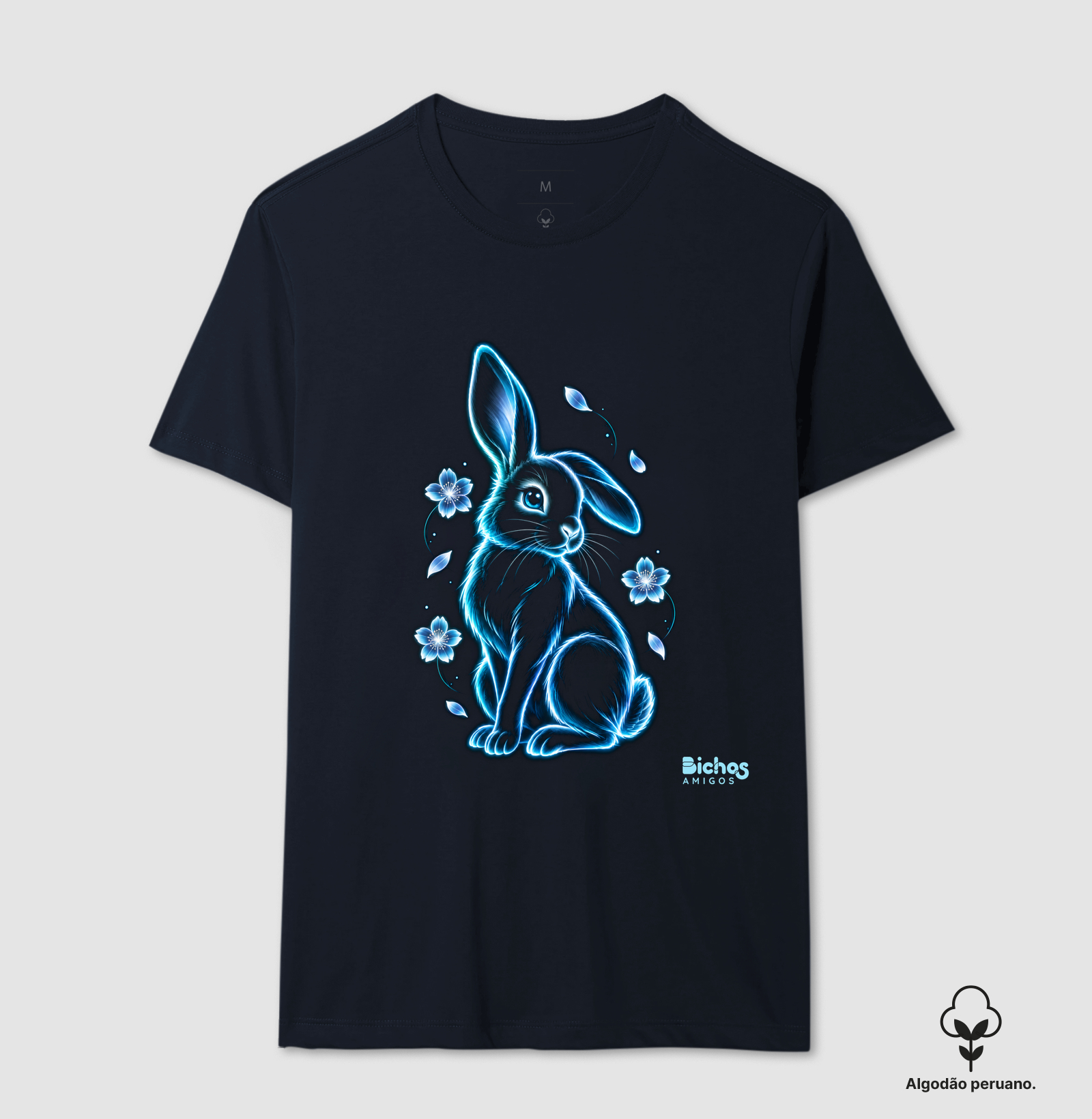 Coelho azul com flores de cerejeira - Imagem 2