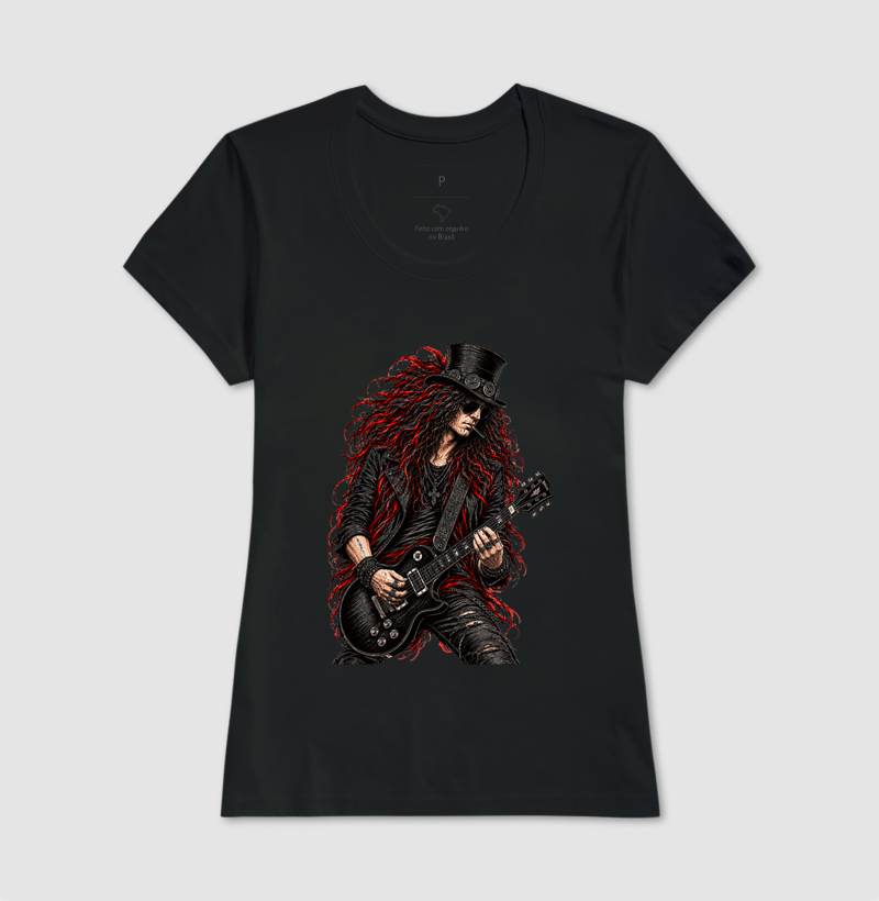 Camiseta Rock Guitarrista Vintage – Estampa Line Art Rebelde - Imagem 3