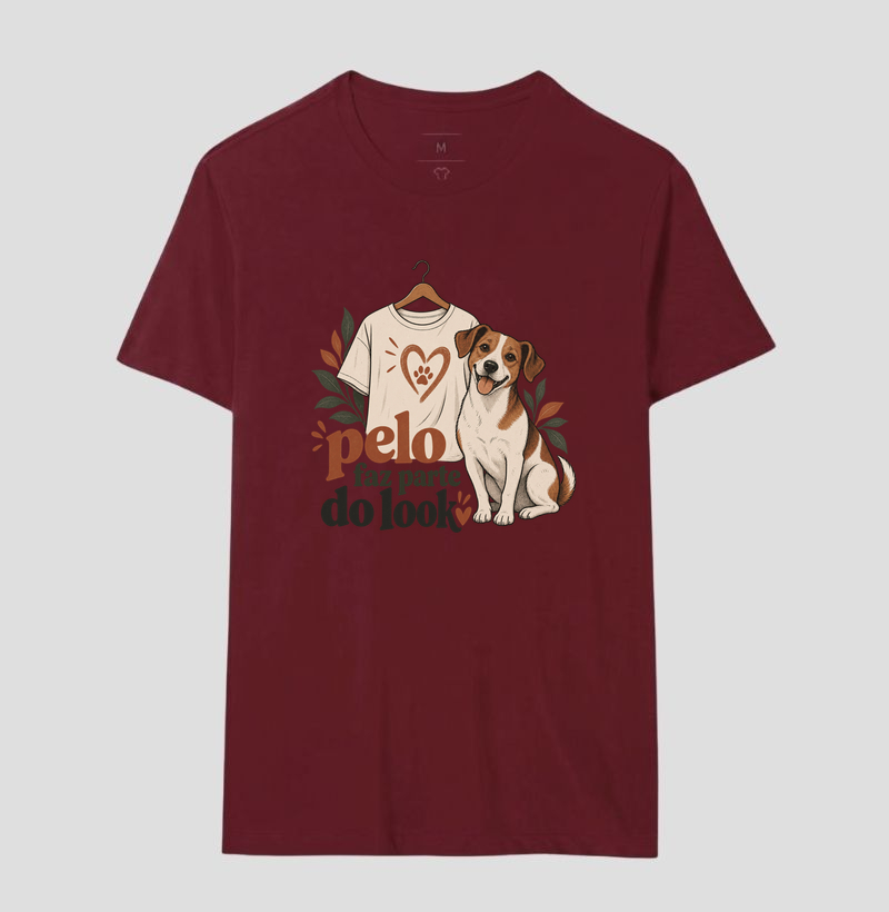 Camiseta Cachorro Humor "pelo faz parte do look" | Pelo & Pano - Imagem 18
