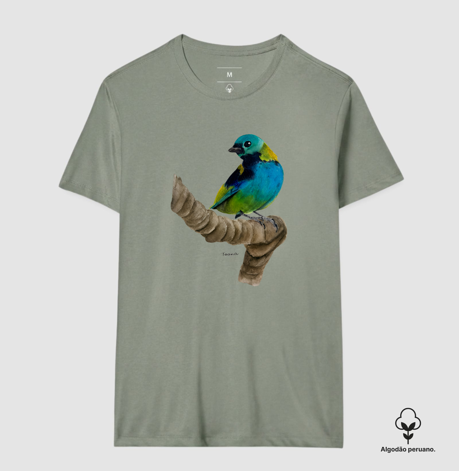 Camiseta Saíra-Sete-Cores – Aves do Brasil - Algodão Peruano - Imagem 12