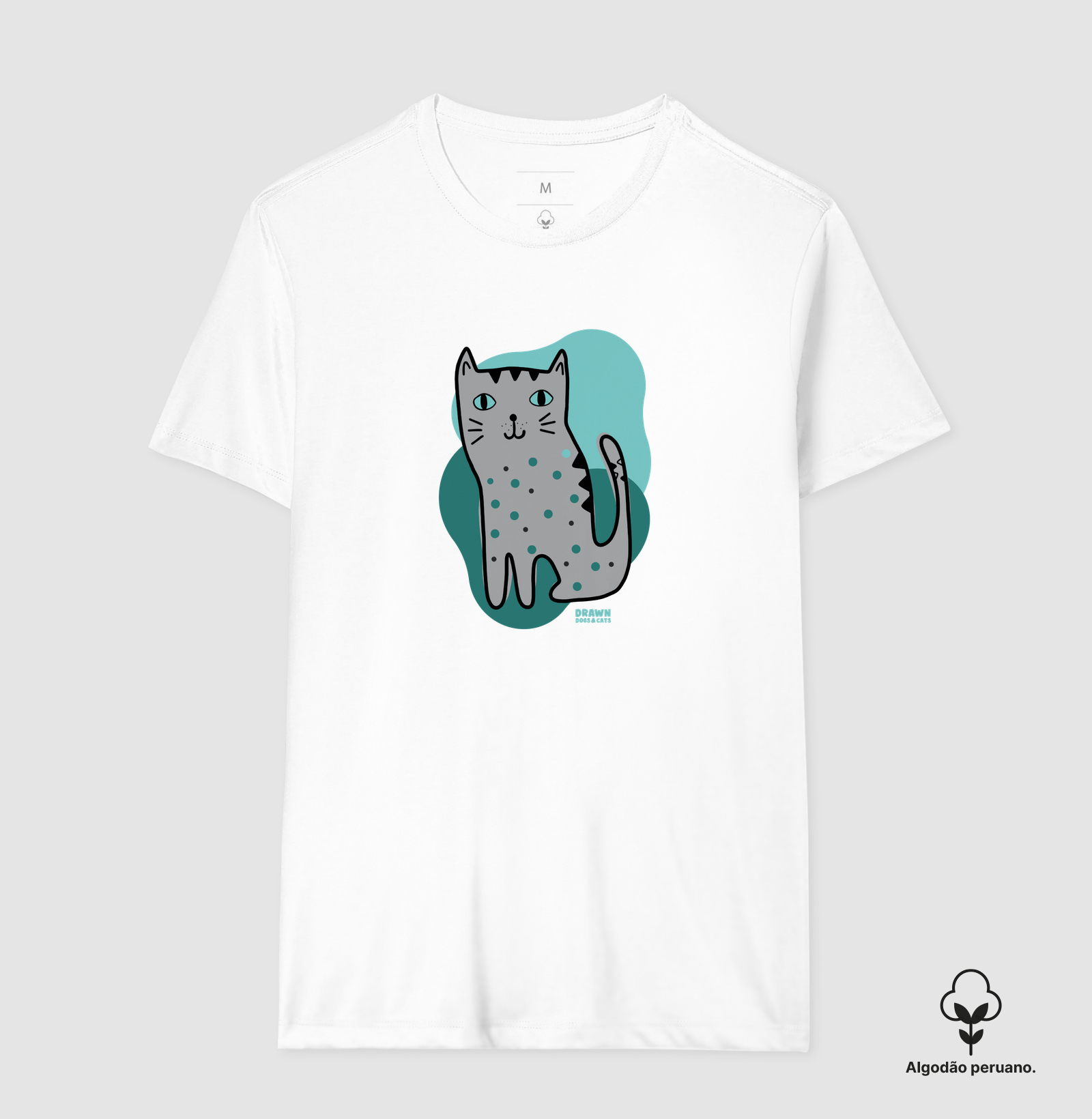 Desenho de gato cinza com fundo verde - Imagem 8