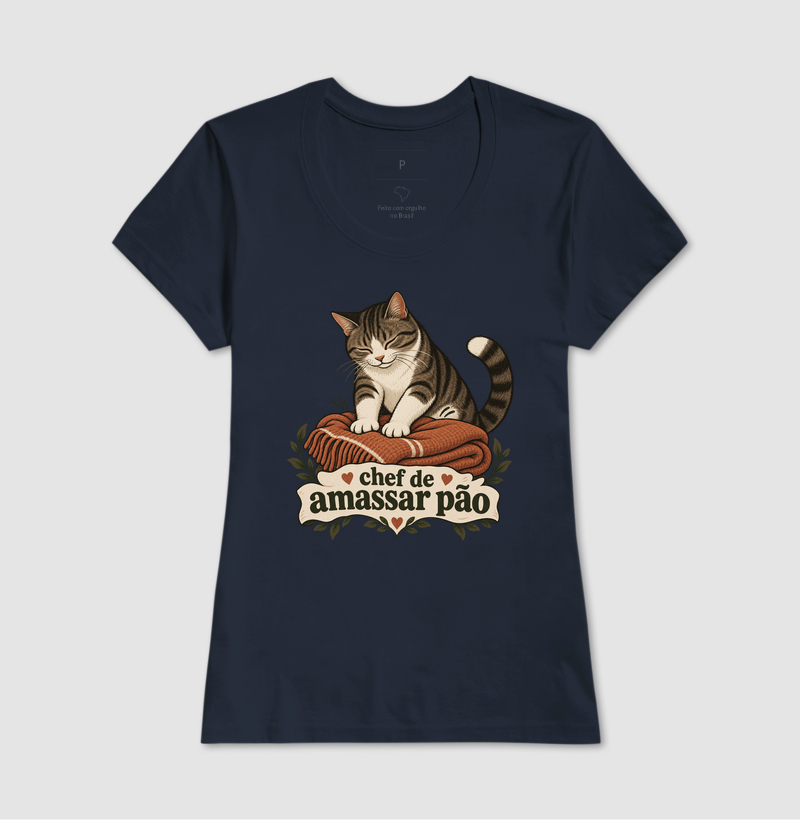 Camiseta Gato Amassando Pão "chef de amassar pão" | Pelo & Pano - Imagem 7