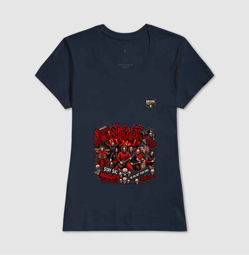Camiseta Nu Metal Rock com Estampa Slipknot, Skull e Visual Dark - Imagem 7