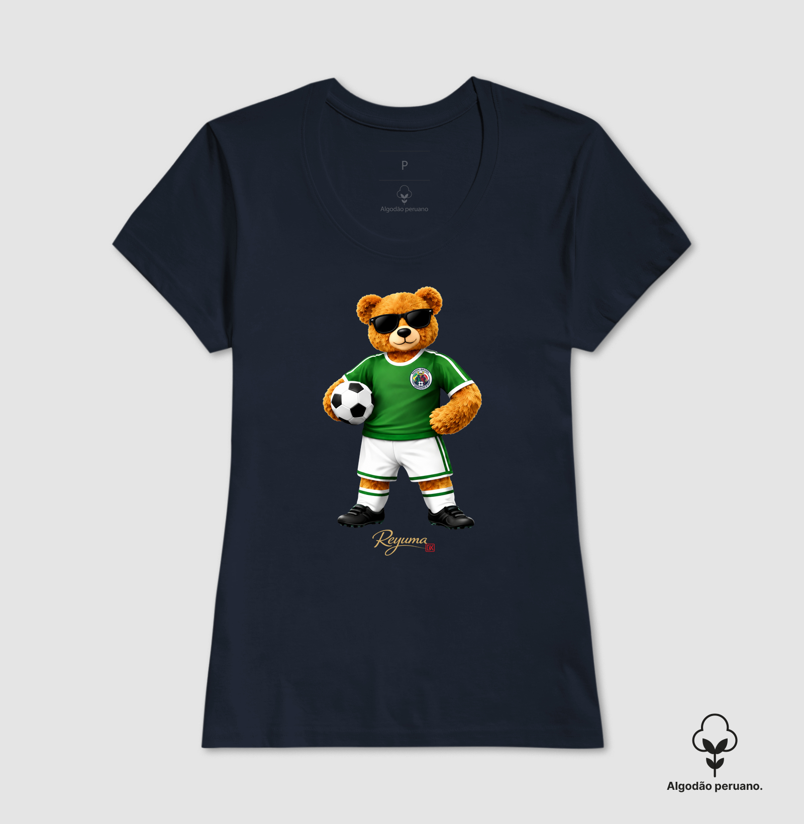 Camiseta Masculina e Feminina de Algodão Peruano Futebol "Mascote NBX" - Pai e Filho - Imagem 3