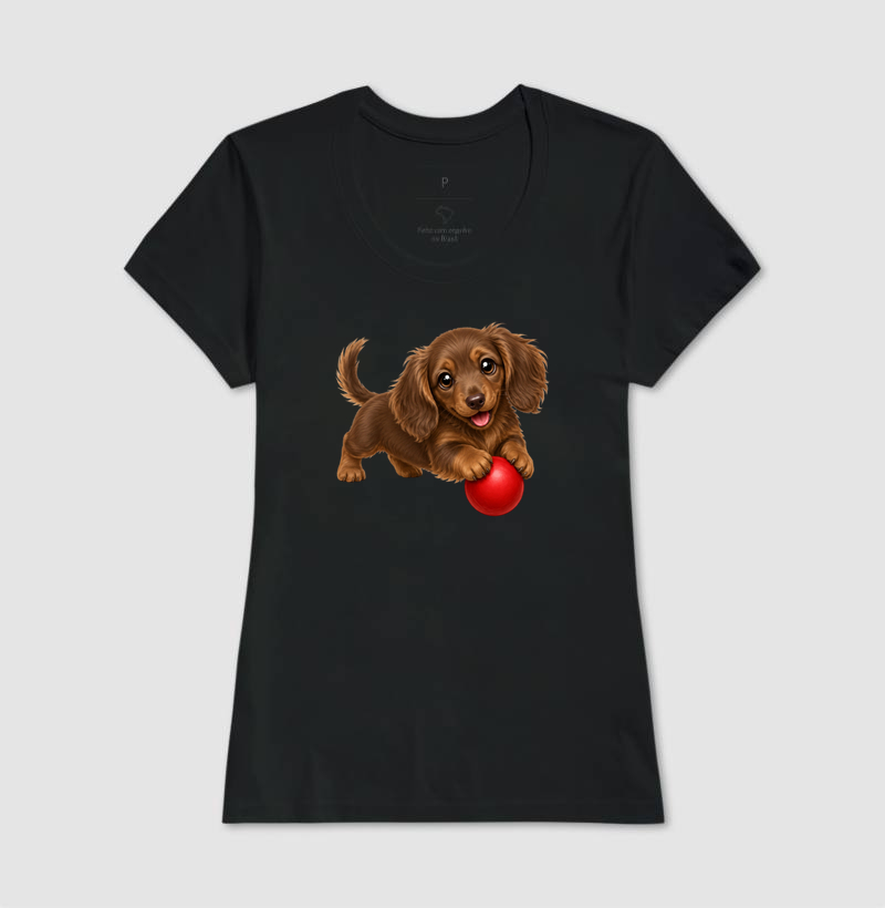 Dachshund Pelo Longo Marrom - Desenho Animado - Imagem 3