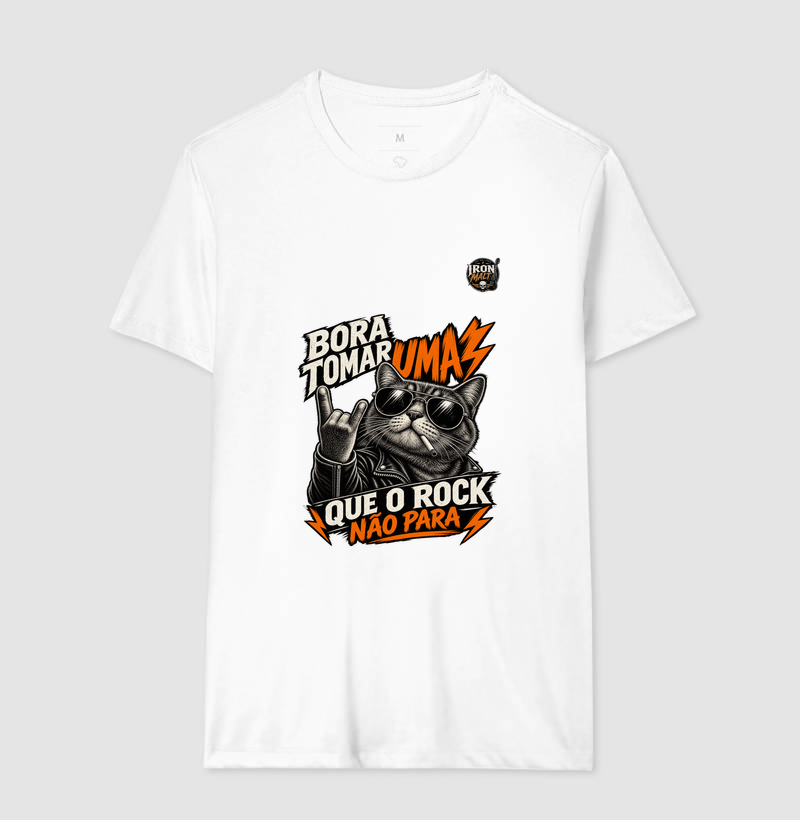 Camiseta Rock Cat – Estampa Gato Rockeiro de Óculos e Jaqueta - Imagem 4
