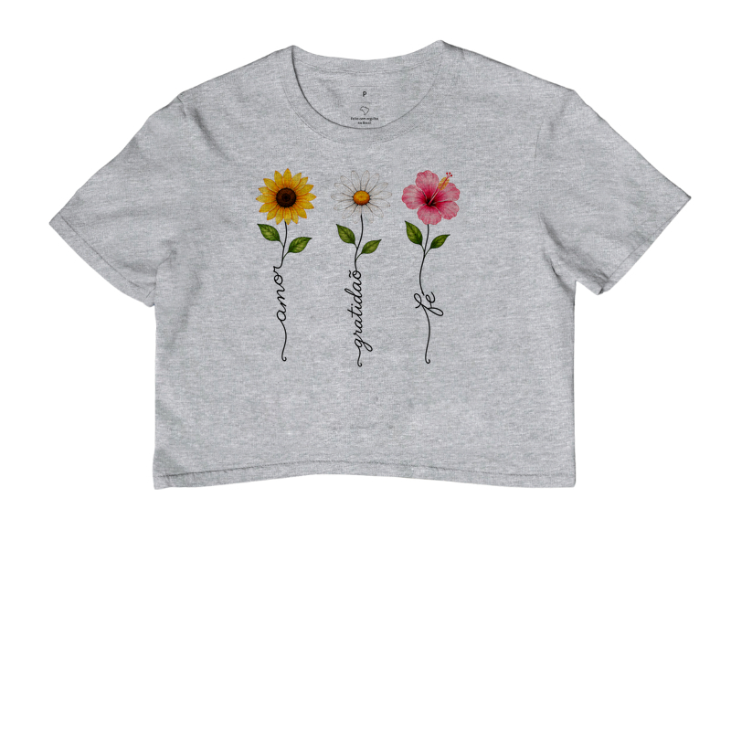 Camiseta Floresça com amor, fé e gratidão. - Imagem 6
