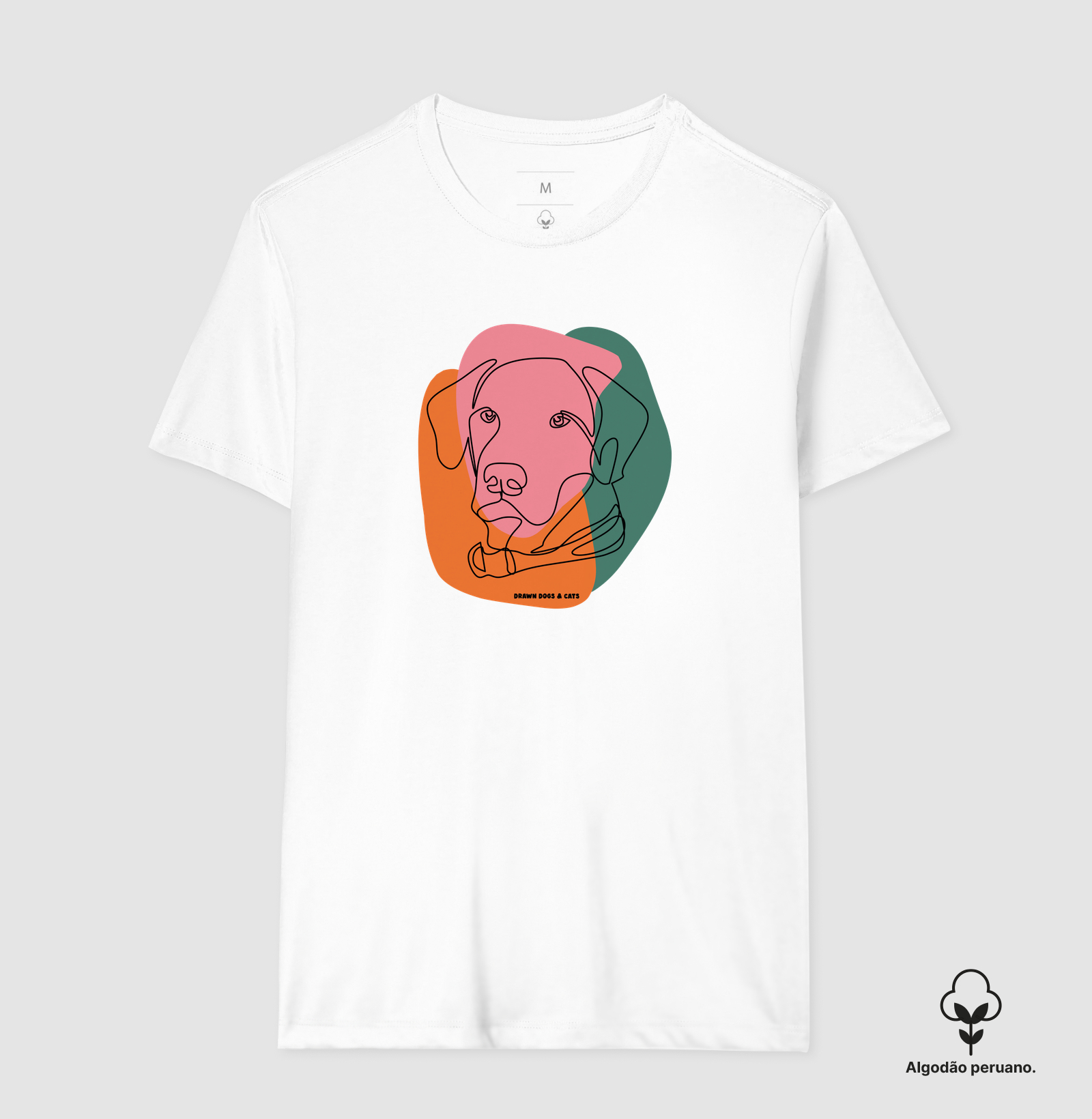 Cachorro de linhas e fundo rosa, verde e laranja - Imagem 5