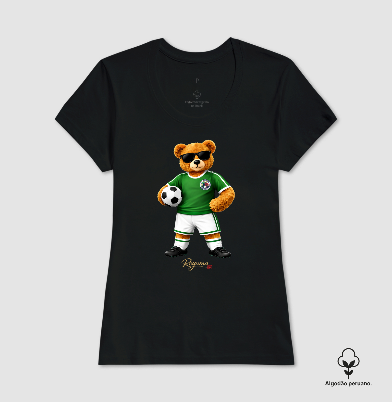 Camiseta Masculina e Feminina de Algodão Peruano Futebol "Mascote NBX" - Pai e Filho - Imagem 2