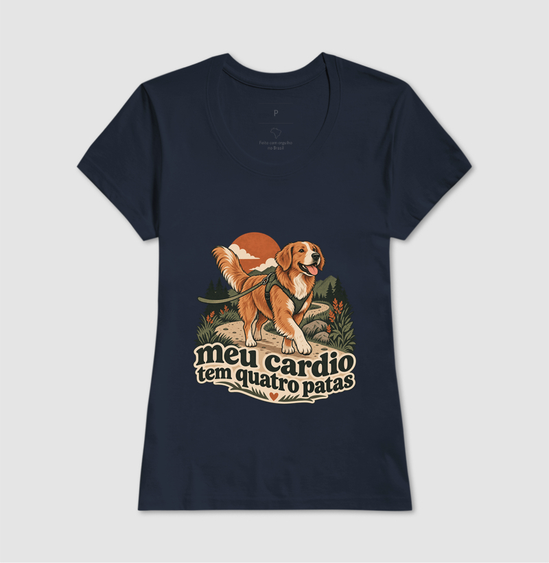 Camiseta Cachorro Passeio "meu cardio tem quatro patas" | Pelo & Pano - Imagem 8
