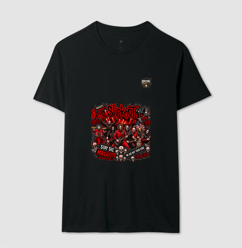 Camiseta Nu Metal Rock com Estampa Slipknot, Skull e Visual Dark - Imagem 2