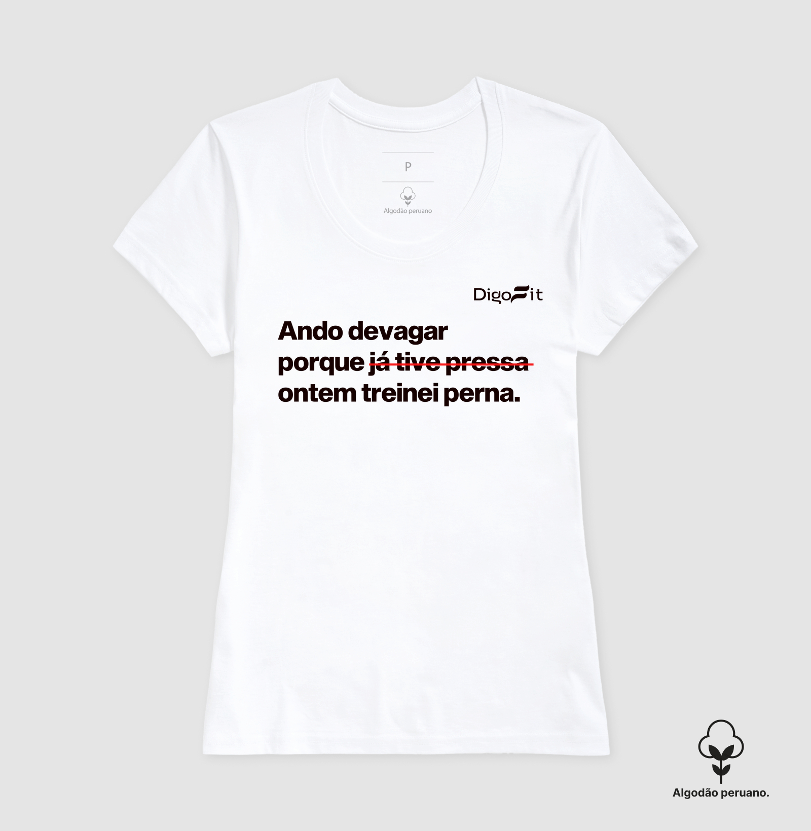 CAMISETA ALGODÃO PERUANO ACADEMIA ONTEM EU TREINEI PERNA - Imagem 4