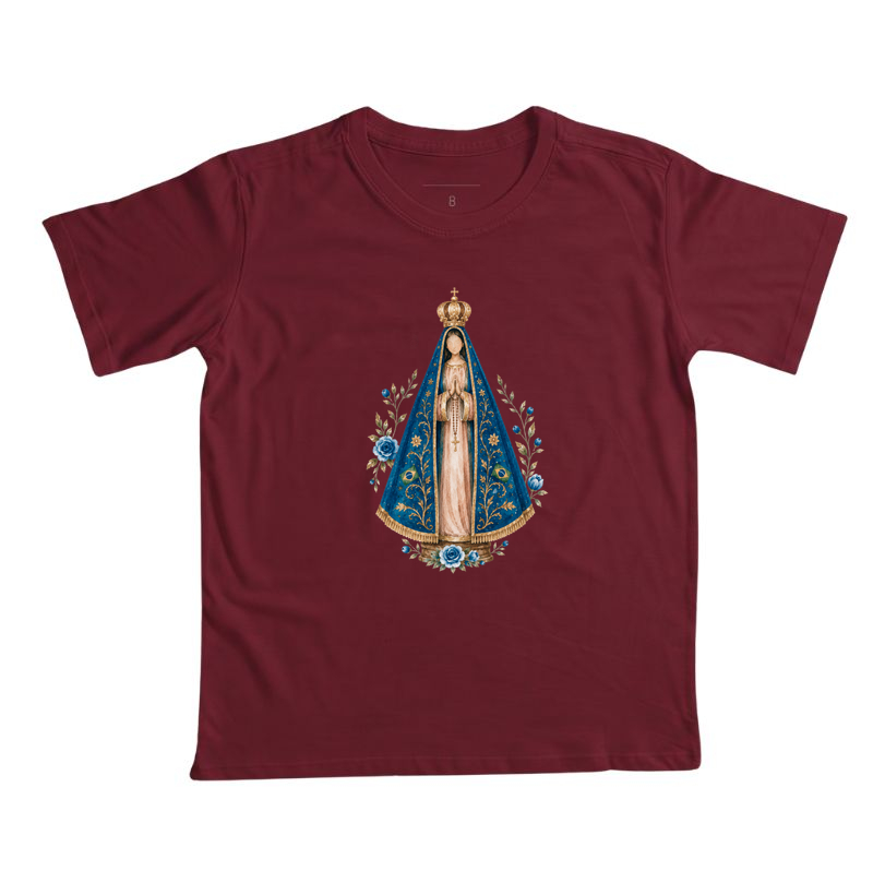 Tshirt Infantil N. Sra Aparecida Aquarela - Imagem 5