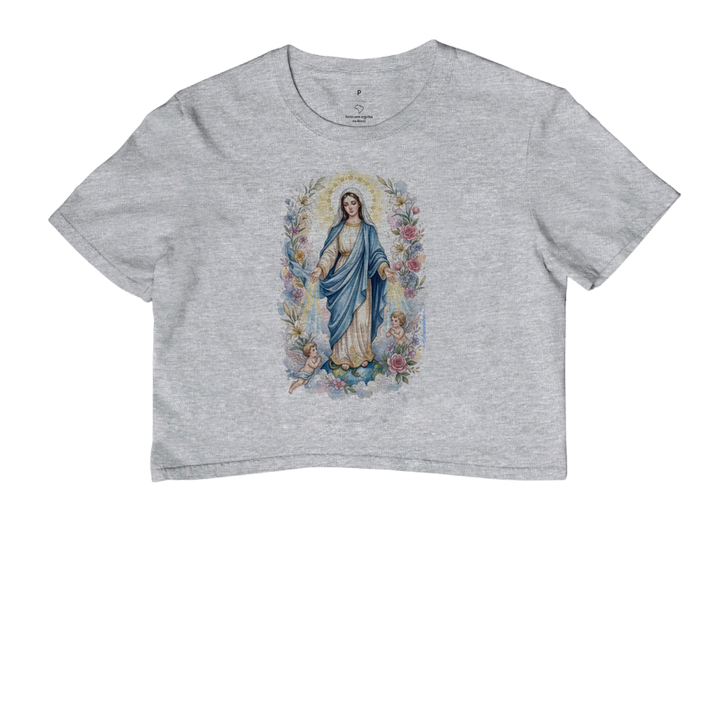 Camiseta Nossa Senhora das Graças - Raios de Luz e Anjos - Imagem 3