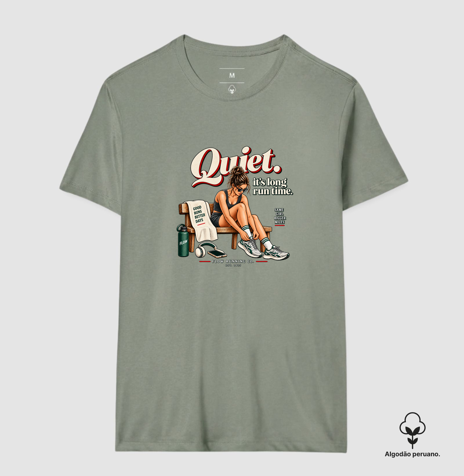 Camiseta Algodão Peruano Corrida - Quiet, It's Long Run Time - Imagem 9