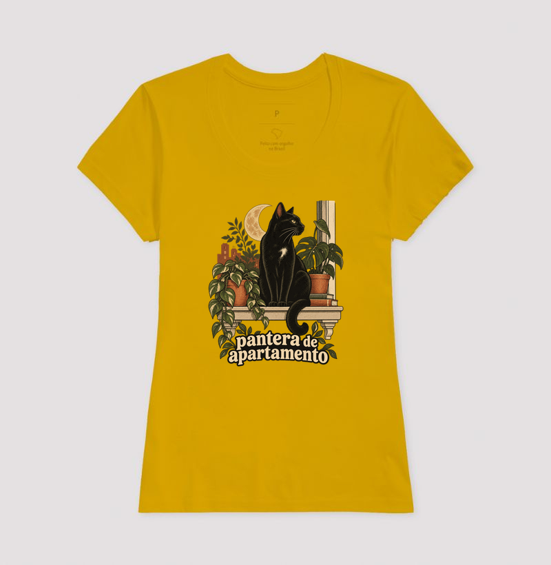 Camiseta Gato Preto "pantera de apartamento" | Pelo & Pano - Imagem 15
