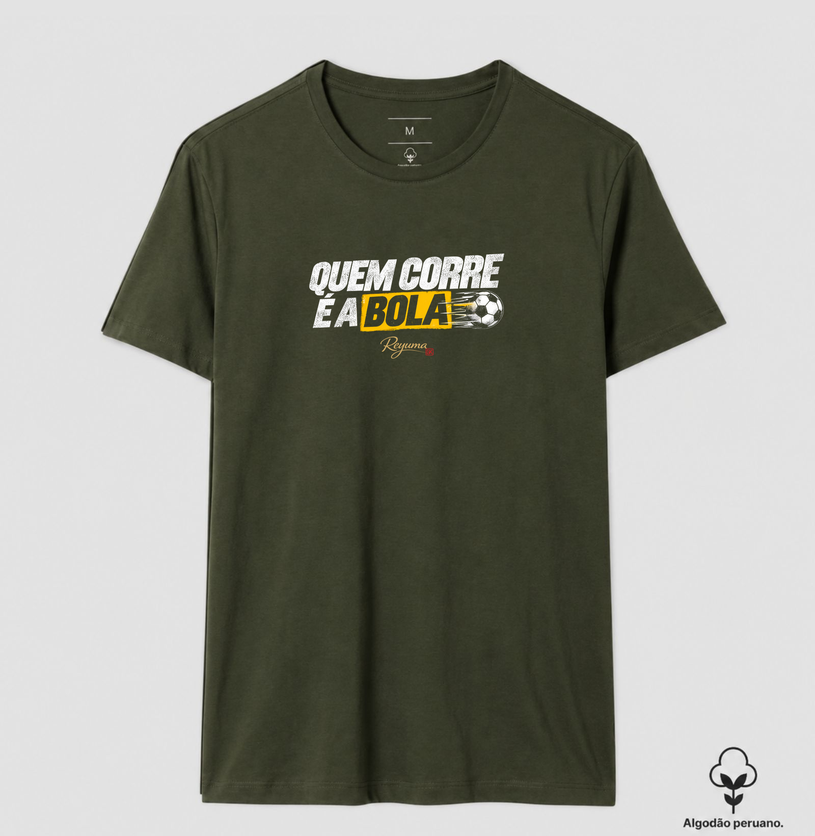 "Quem corre é a Bola" - Futebol - Camiseta Algodão Peruano Masculina, Feminina e Babylook - Imagem 9