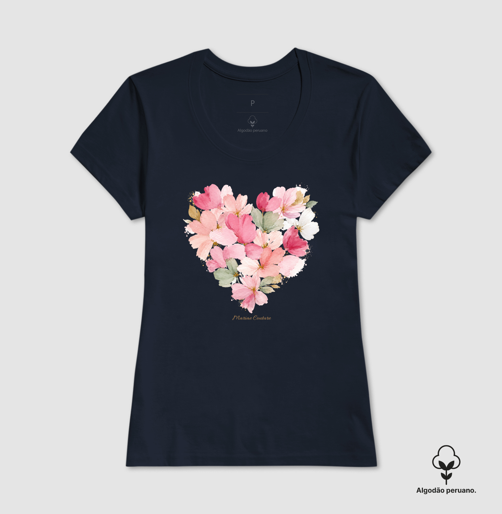 Flower Heart - algodão peruano - Imagem 7