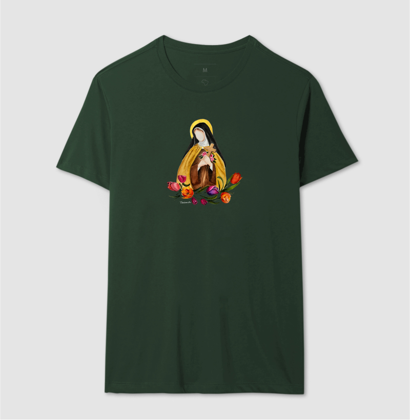 Camiseta Santa Terezinha das Rosas – Arte em Aquarela Taana de Sousa Araújo - Imagem 13