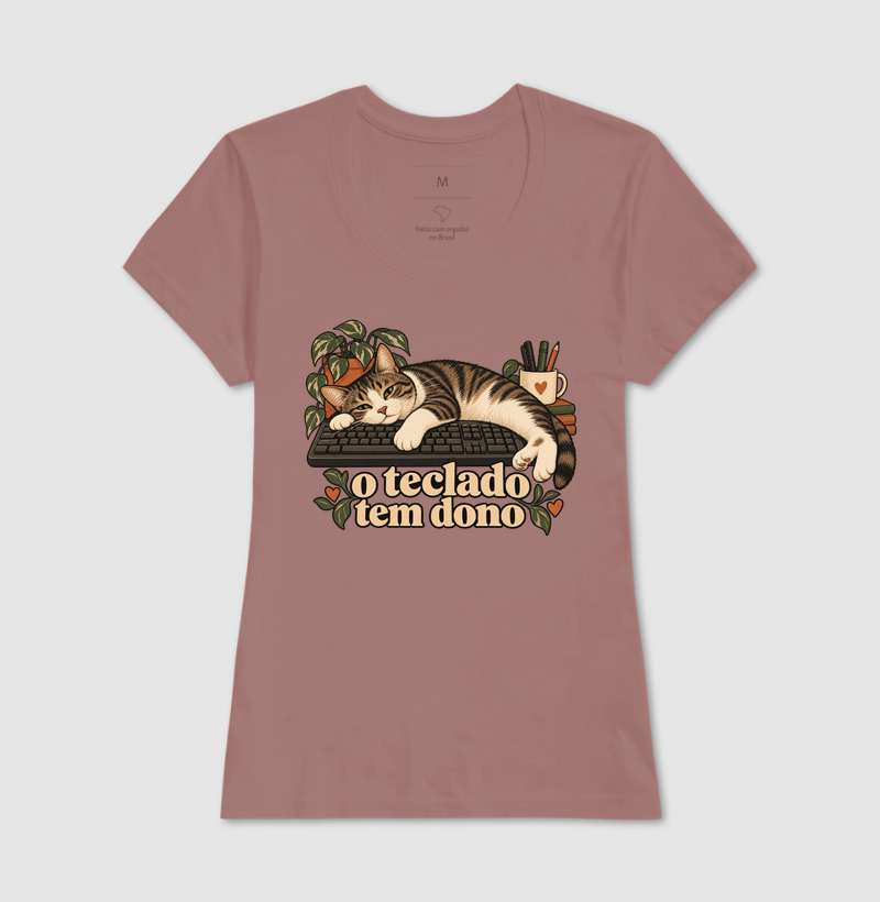 Camiseta Gato Home Office "o teclado tem dono" | Pelo & Pano - Imagem 17