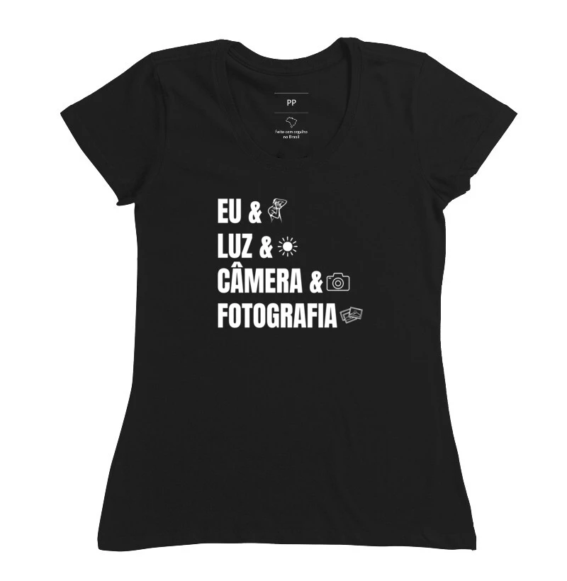 Camiseta eu, luz, câmera e fotografia - Imagem 3