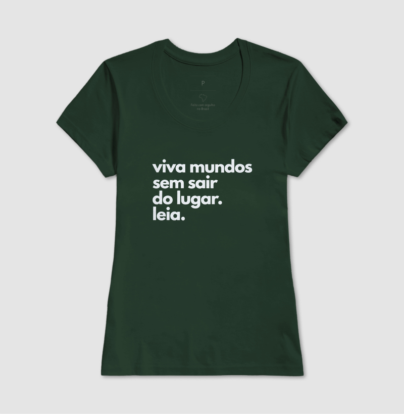 Camiseta Unissex Algodão Viva Mundos Sem Sair do Lugar Leia - Imagem 13