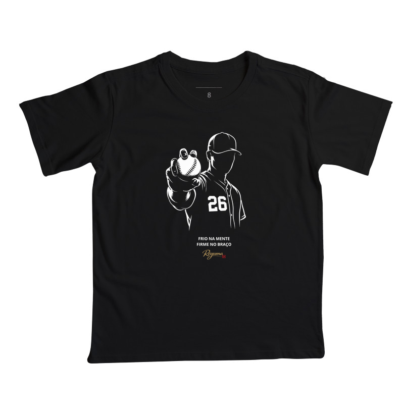 Camiseta Infantil, Menino, Menina, Juvenil de Algodão Peruano Baseball "Firma no Braço" - Pais e Filho - Imagem 2